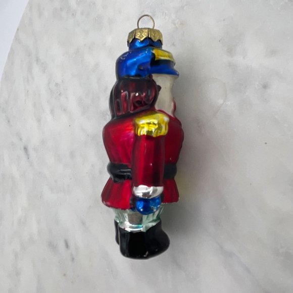 Blown Glass Nutcracker Ornament Christmas Soldier Red, Yellow, and Blue - Picture 6 of 8